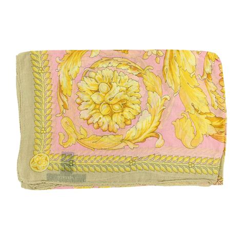 versace scarf pink|Versace cashmere scarf.